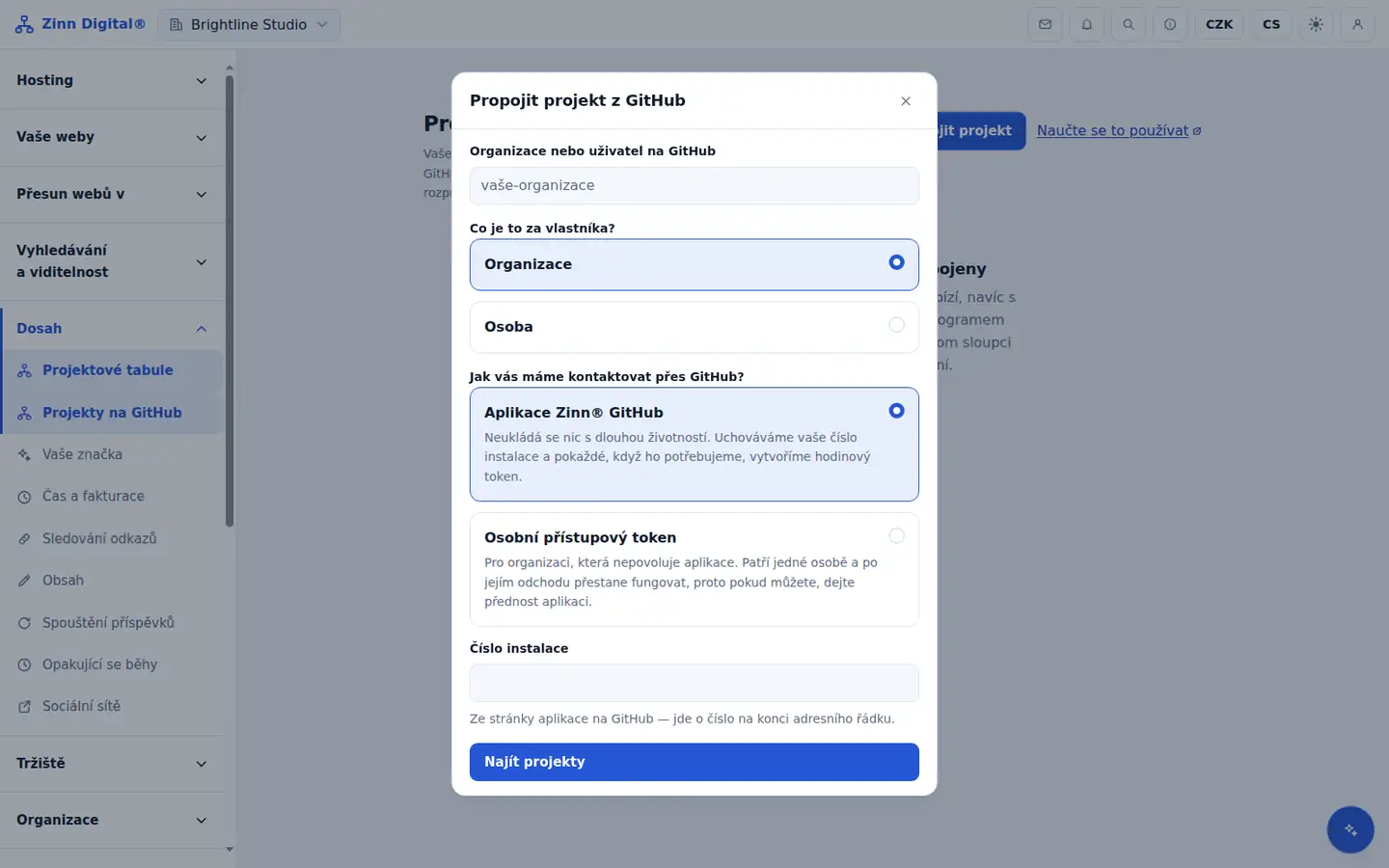Správa projektů GitHub pro vývojové týmy