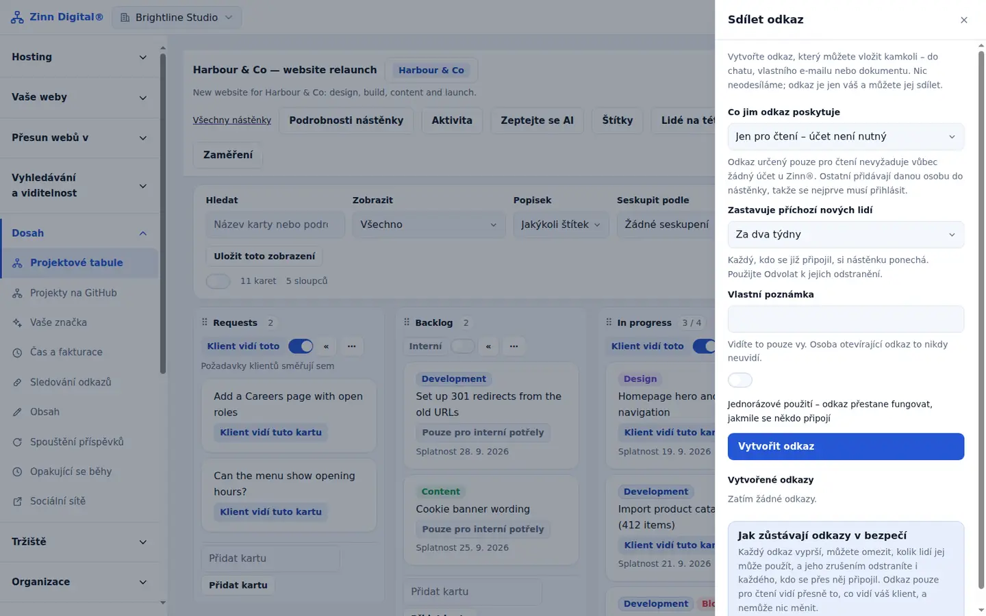 Bezplatný klientský portál pro freelancery