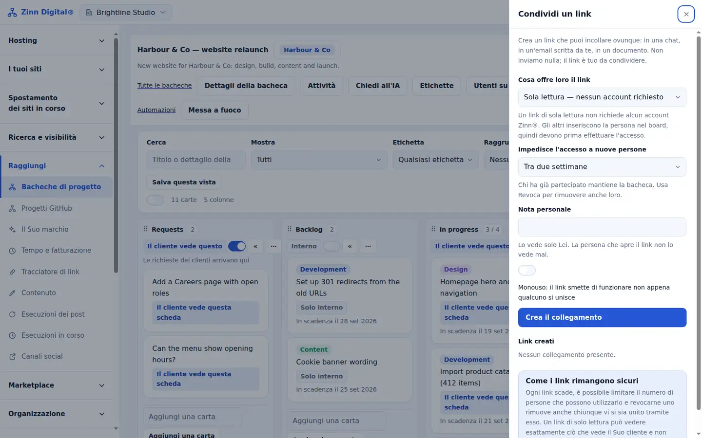 Un portale clienti gratuito per i freelancer