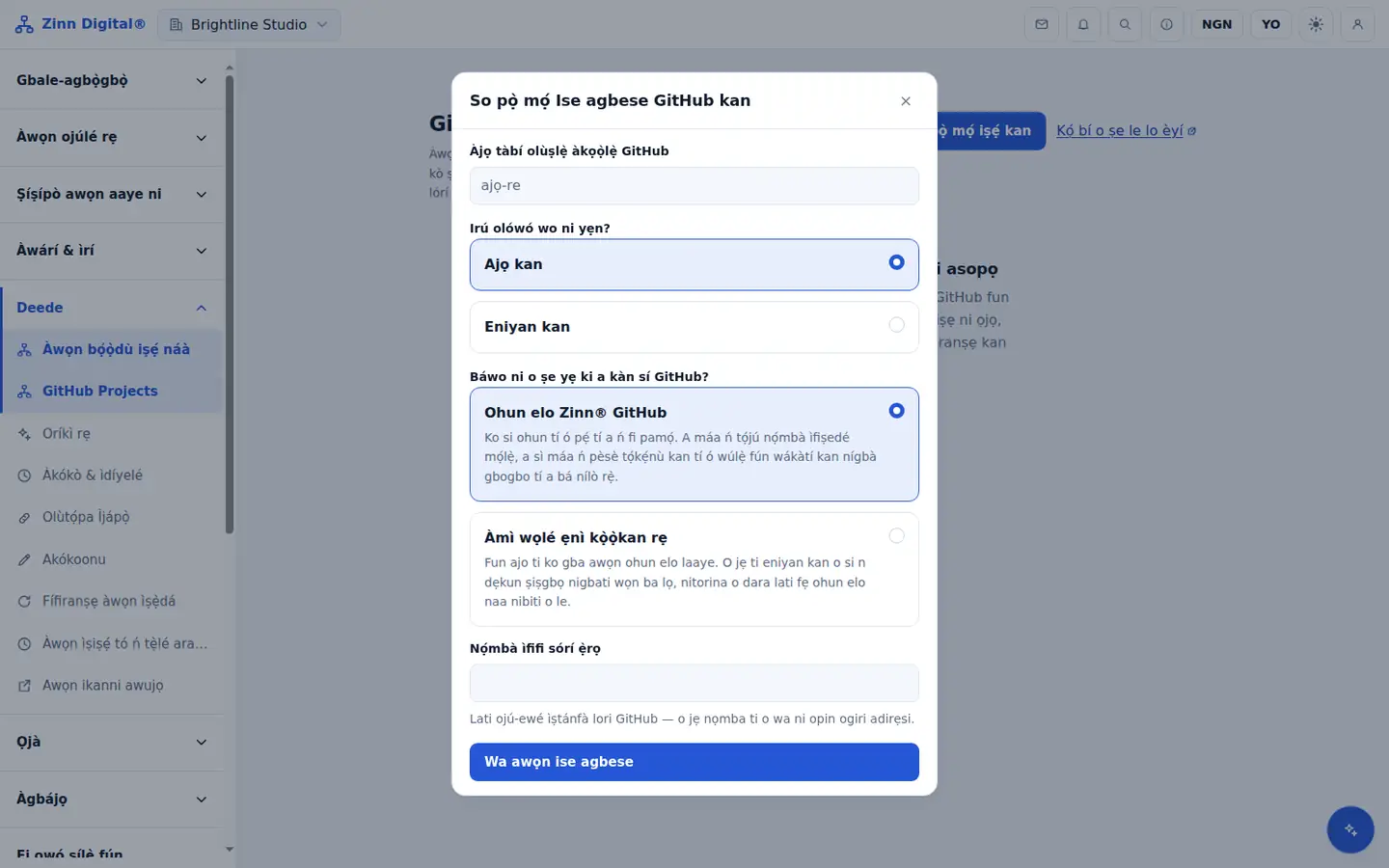 Àkóso iṣẹ́ GitHub fún àwọn ẹgbẹ́ ìdàgbàsókè